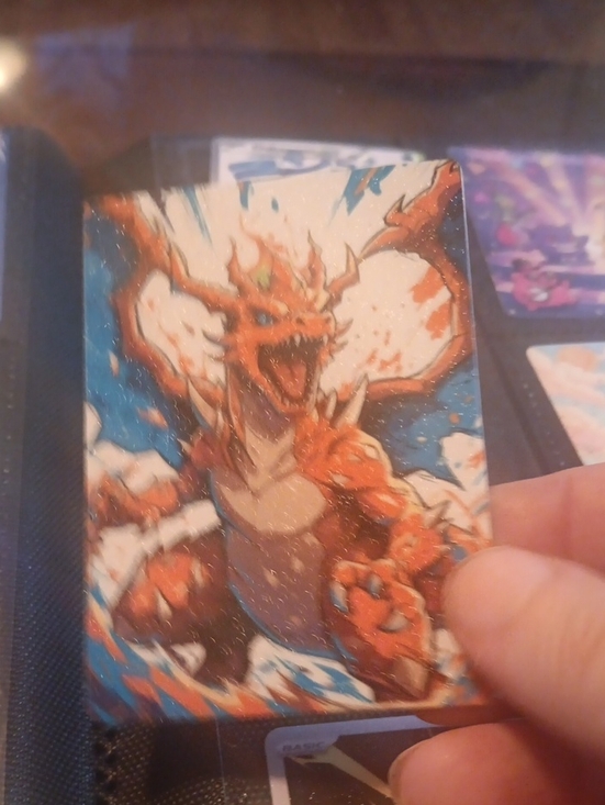 Pokemon Other - Dragon Holographic Art Card - Orange & Blue